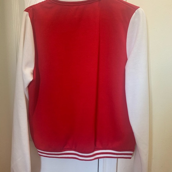 Red Women’s Baseball Style Sweater - Picture 2 of 2